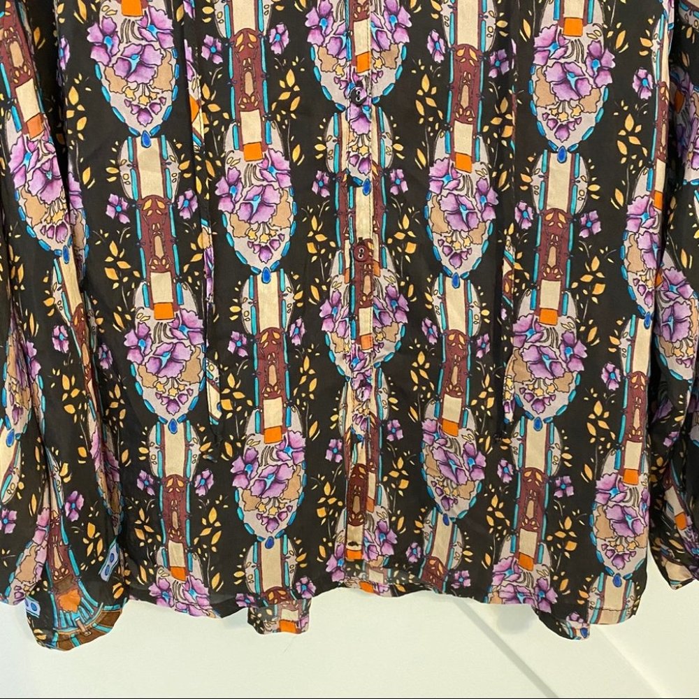 Johnny Was Printed Roco Button Down Blouse Small - Picture 5 of 8